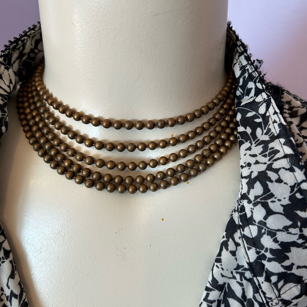 Vintage brass strand choker